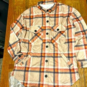 Brand new orange and tan plaid Shackleton size Small